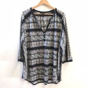 COPY - Lucky Brand Mixed Striped Tunic Top Blouse 2X